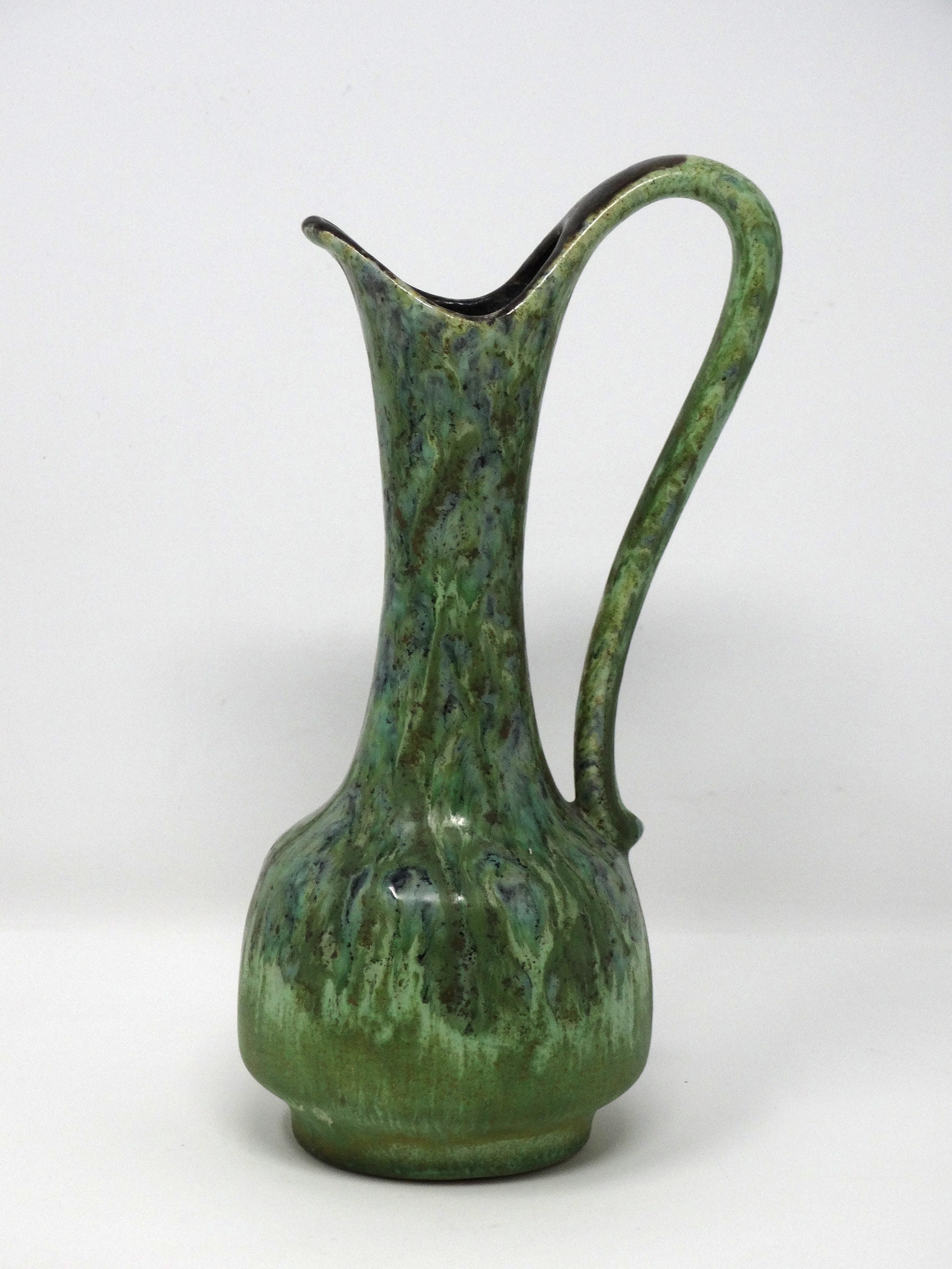 Ilkra Vintage Mid Century Green Fat Lava West German Vase