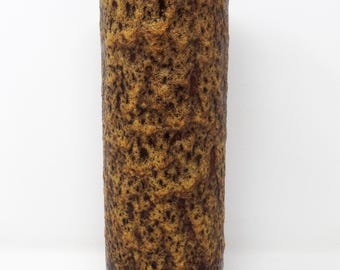 Jopeko X-Tall Vintage Mid Century Brown & Yellow Fat Lava West German Vase