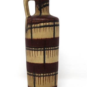 Strehla Vintage Mid Century Brown Sand & Black East German Vase