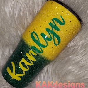 Personalized Glitter Football Team Tumbler: Custom 20oz Sports Cup