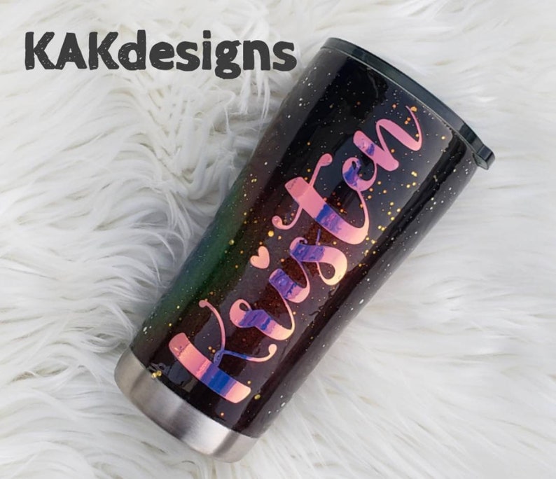 Glitter Dip Mood Ring Effect Tumbler/custom Tumblers/fully Etsy