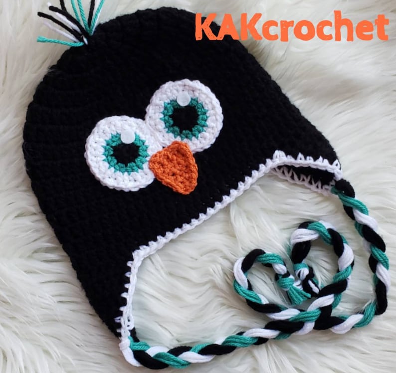 Penguin Hat Crocheted Winter Accessories Hats for Kids//boy Etsy