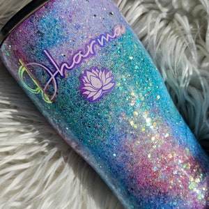 Pastel Glitter & Ink Becher // Einhorn Opal Pastell Becher // Personalisierter glitzernder Pastellbecher mit Name/Zitat/Logo/etc
