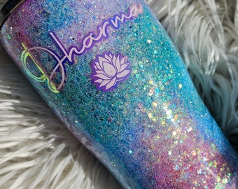 Pastel glitter & Ink tumbler// Unicorn Opal Pastel Tumbler//Personalized glittery pastel tumbler add a name/quote/logo/etc