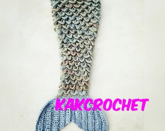 Manta de cola de sirena con purpurina tejida a crochet: hilo grueso, para niños y adultos