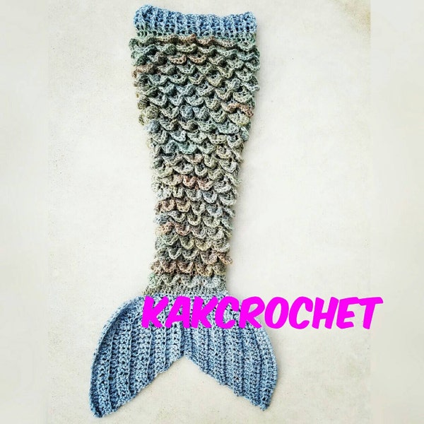 Mermaid tail- glittery mermaid tail blanket- kid,adult and plus sizes available- crocheted BULKY glitter mermaid blanket