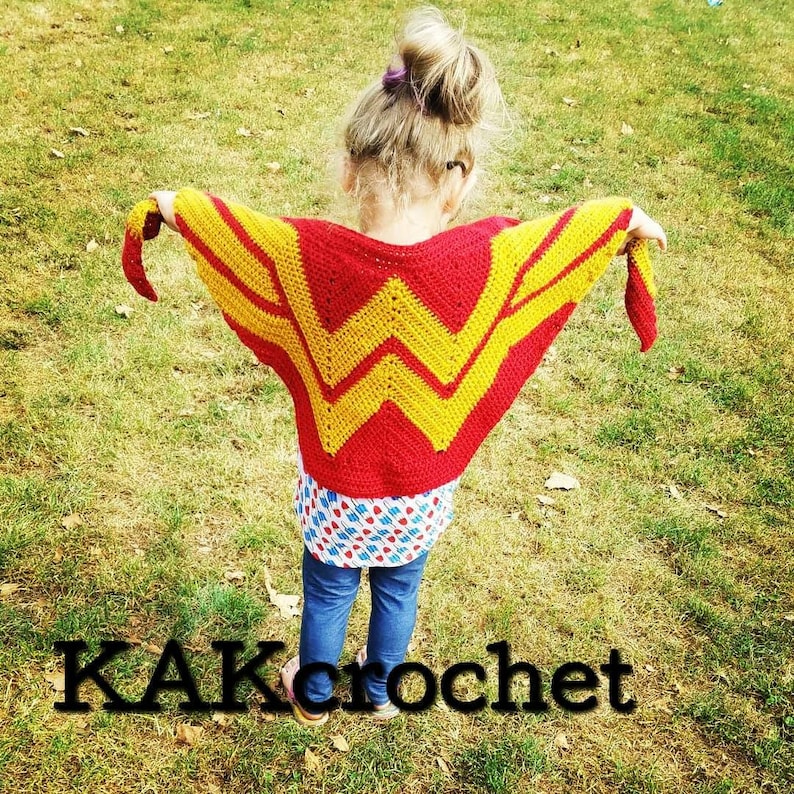 XTall Adult Sizing Wonder Woman ScarfGirl power ShawlSuperhero ScarfFangirlCosplay Red /& Gold ShawlAmericanaChild