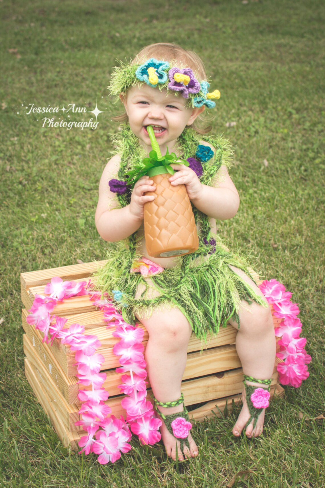 Hula Girl Set Luau Set Hawaiian Costume Newborn Teen Etsy