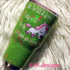 Glitter Yeti, błyszczący, wściekły kubek z jednorożcem// zabawny kubek dla DOROSŁYCH jednorożców// czarny, kubek z tęczowym ombre// dostępne opcje niestandardowe