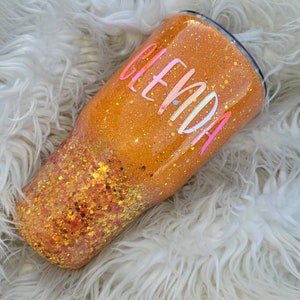Monochromatic Glitter Dipped Tumbler//Glitter Dipped tumbler with name//choose your color//Personalized & customizable glittery tumblers