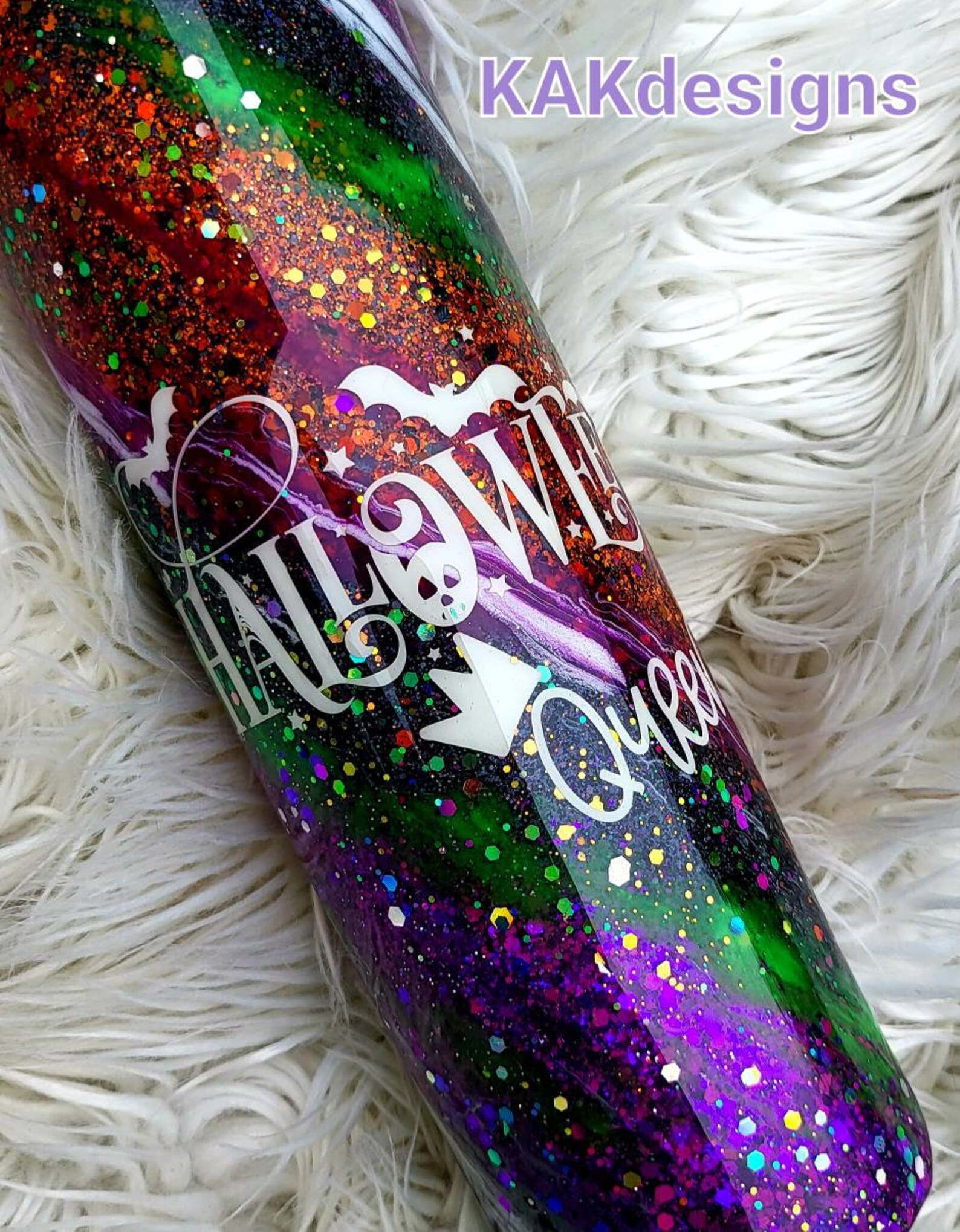 Halloween Queen Tumbler//black Purple Green & Orange Etsy