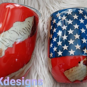 We the People Tumbler//Constitution Tumbler//Distressed We the people tumbler//Patriotic mug//Personalize- custom options available
