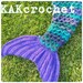 MERMAID TAIL- Mermaid tail blanket- Doll, Kid, Adult & Plus sizes available- Crocheted Mermaid Blankets- princess blanket -GLITTER available 