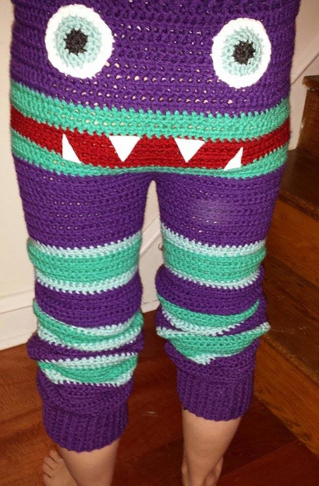 Adult Monster Pants PATTERN Crocheted 