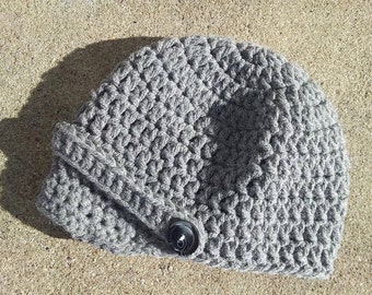 Crochet Newsboy Hat, gender neutral hats, newsboy cap, Infant through Adult sizing