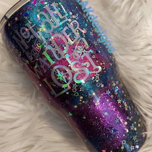 Not all who wander are lost, Colorful Galaxy Tumbler add Name//blue, pink, purple Galaxy Tumbler with name//Glitter dipped Tumblers//CUSTOM