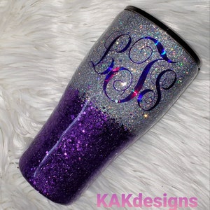 Purple & Silver Holo Glitter Tumbler//Custom tumbler// choose from a design listed or create your own UNIQUE tumbler//personalized tumblers