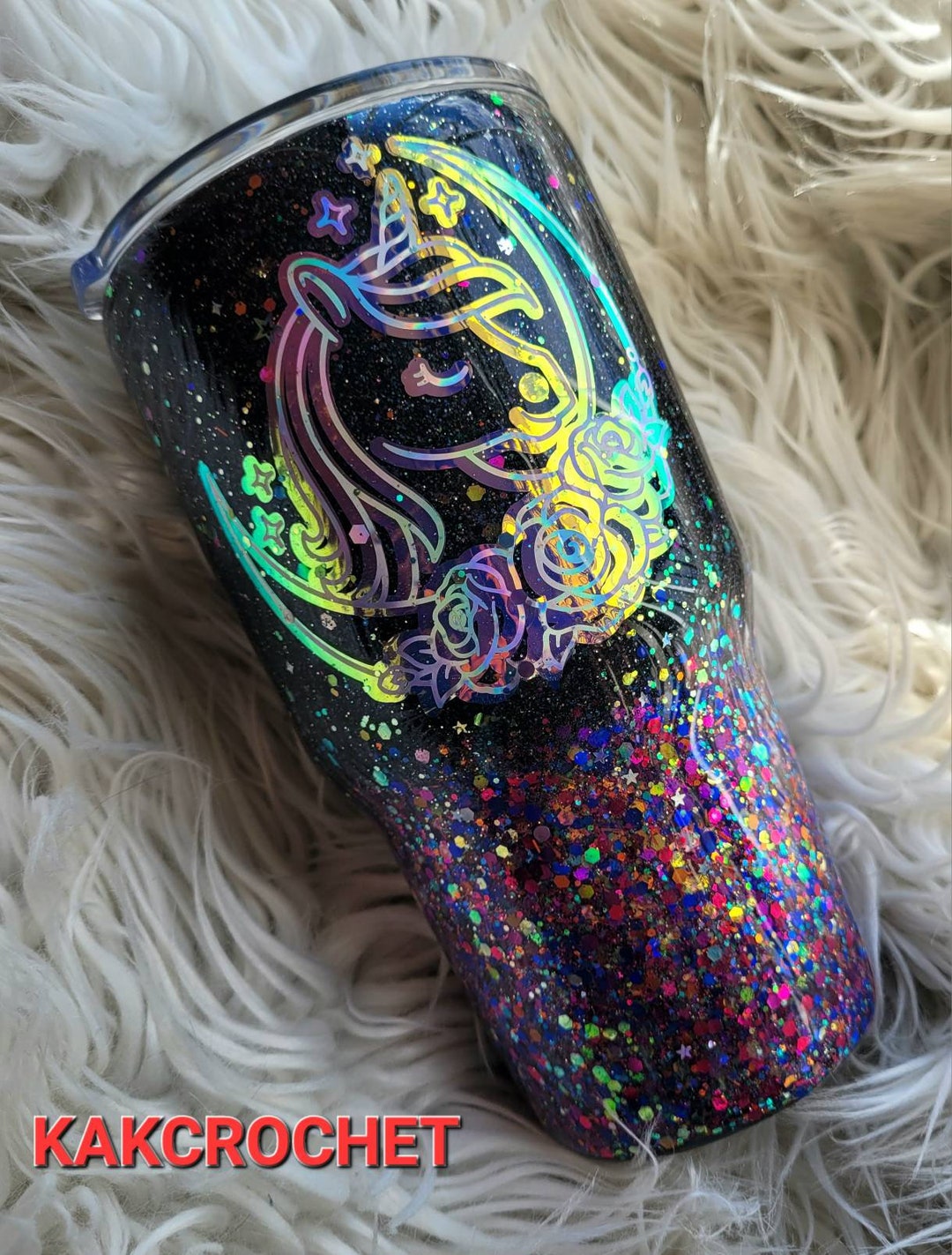 Rainbow Glitter Unicorn Tumbler: Personalized Ombre Confetti Cup - Etsy