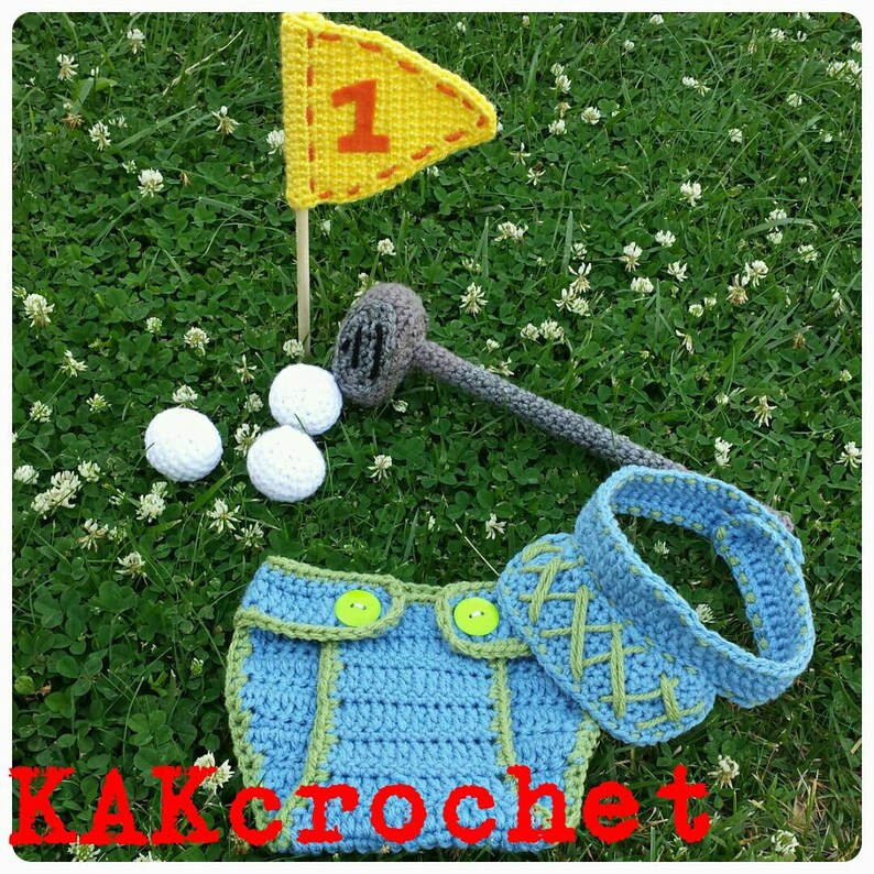 Golf Set Crocheted Infant Golf Photo Props Baby Golfer Etsy