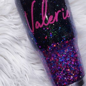 Rainbow Confetti Glitter Tumbler: Personalized Yeti Style Mug