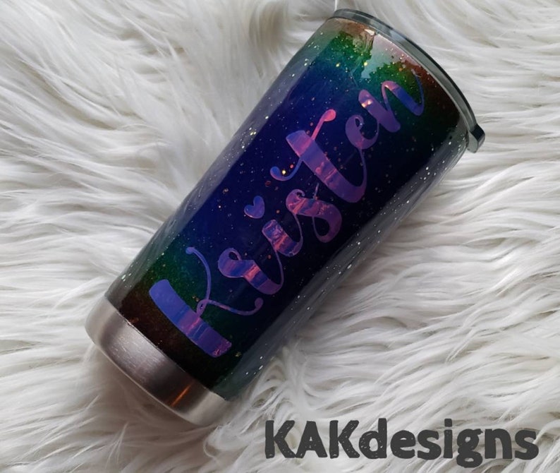Glitter Dip Mood Ring Effect Tumbler/custom Tumblers/fully Etsy