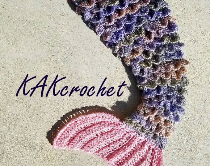 Crocheted Mermaid Tail Blanket: Handmade, Soft, Colorful Scales