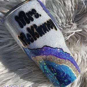 Glitter Geode Becher: Personalisierter Edelstahlbecher