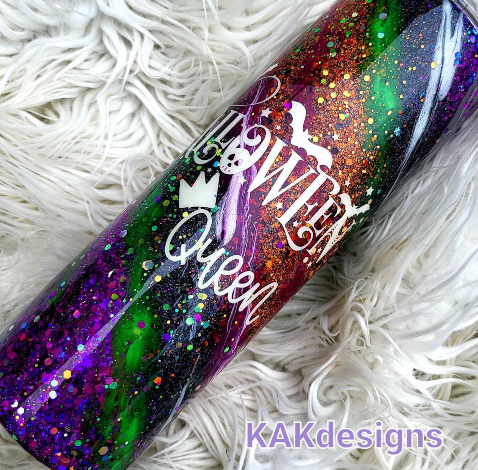 Halloween Queen Tumbler//black Purple Green & Orange Etsy