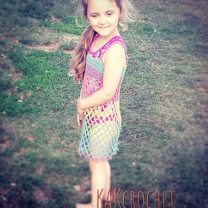 Crocheted Beach Dress// crochet rainbow colored cotton swimsuit cover//kids thru adult sizes available//custom options & colors available