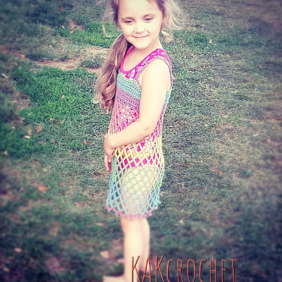 Crocheted Rainbow Ombre Beach Dress: Cotton Swimsuit Coverup - Etsy