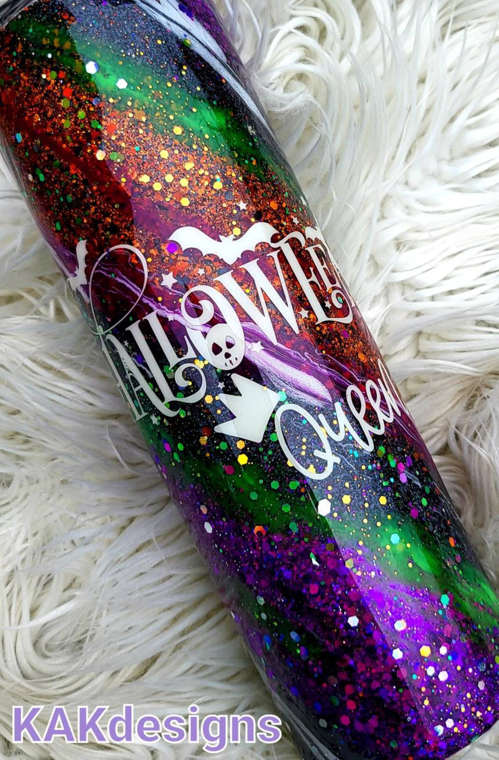 Halloween Queen Tumbler//black Purple Green & Orange Etsy