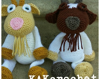 Crocheted Goat, Plushies for kids, gifts for kids, soft toys, CUSTOM colors