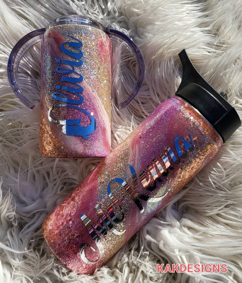 Pink & Rose Gold Tumbler//rose Gold Milky Way Glitter Etsy