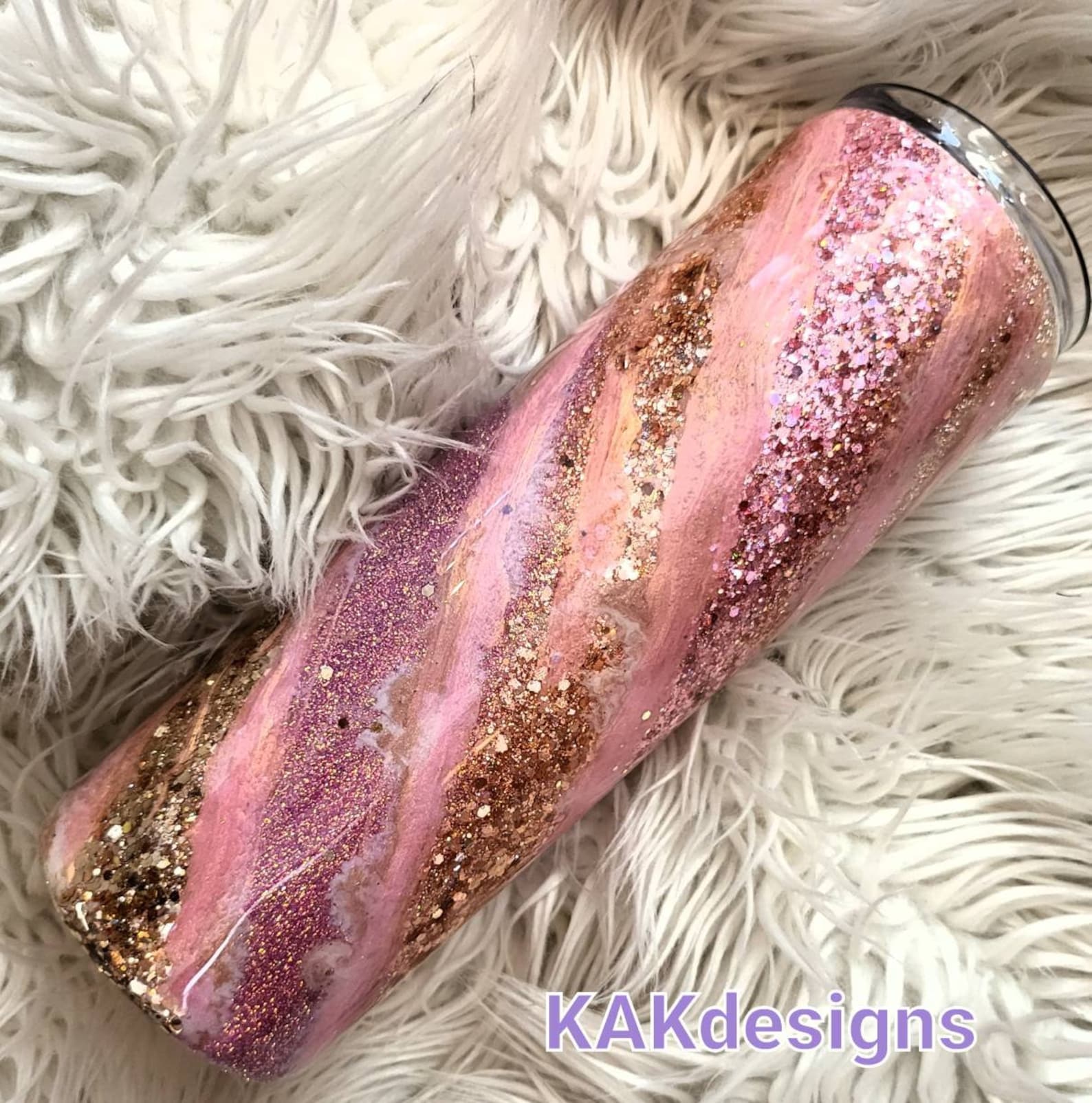Pink & Rose Gold Tumbler//rose Gold Milky Way Glitter Etsy