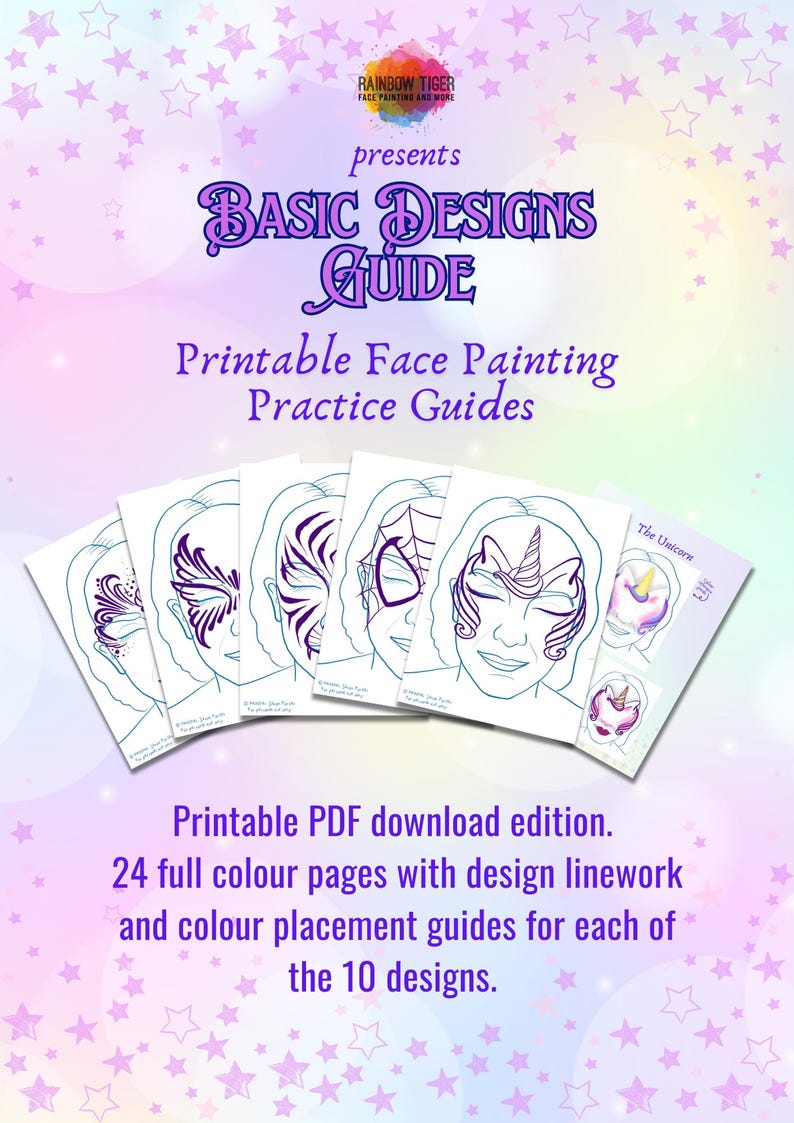 Basic Designs Face Painting Practice Guide PDF Printable Download. - Etsy