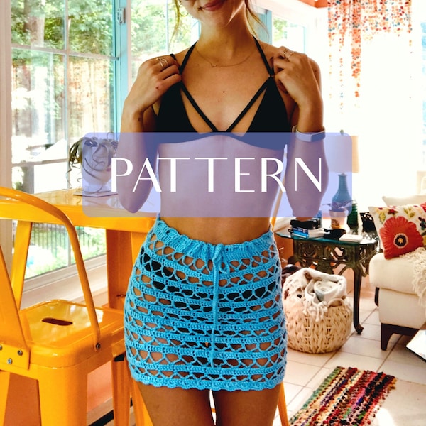 The Jasmine Skirt Crochet Pattern, Crochet Sarong, Crochet Bottoms, Crochet Swimwear, Beach Coverup, Crochet Beachwear, Swim Skirt, Crochet