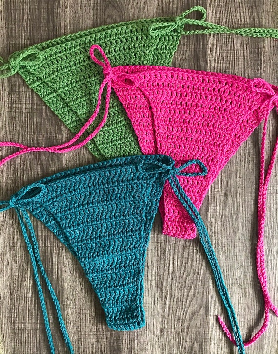 CUSTOM / Sweet Pea Bikini Bottom, Crochet Bikini Bottoms, String Bikini,  Bikini Bottoms, Crochet Bikini, Crochet Bikini Set, Crochet Swim 