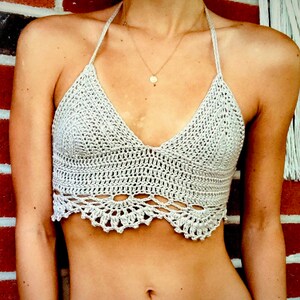 The Azalea Crochet Top, Ready to Ship, Crochet Bralette, Crochet Crop Top, Crochet Bikini Top, Boho Top, Festival Too, Beige Bikini, Crochet