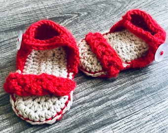 CUSTOM/Crochet Baby Sandals, Baby Shoes, Baby Sandals, Girls Summer Shoes, Baby Shower Gift, 0-12 Months Clothing, Newborn Shoes, Baby Gift