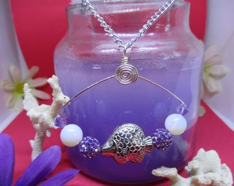 Moonstone with Fish Necklace