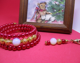 Moonstone in Red bracelet and/or pet charm