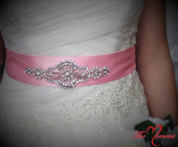 Pink Wedding Dress with Belt