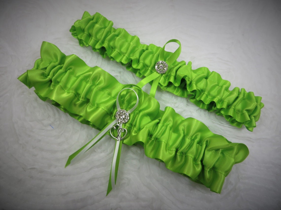 Lime Green Garter Set Lime Green Garter Bridal Garter Prom Etsy