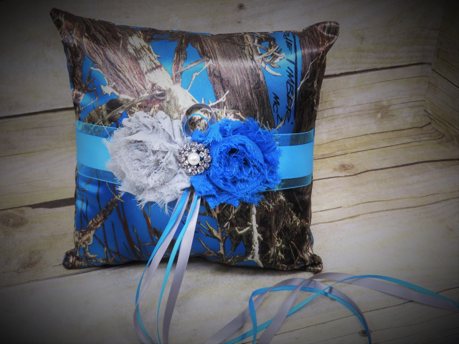 Blue Camo Ring Bearer Pillow Blue True Timber Ring Bearer Etsy