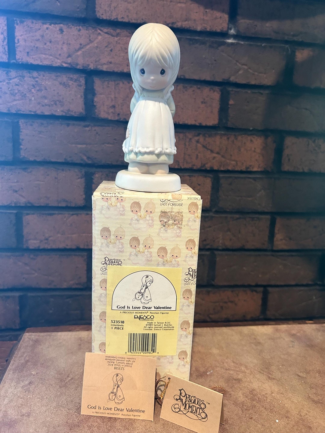 Precious Moments god is Love Dear Valentine Porcelain Bisque Figurine ...