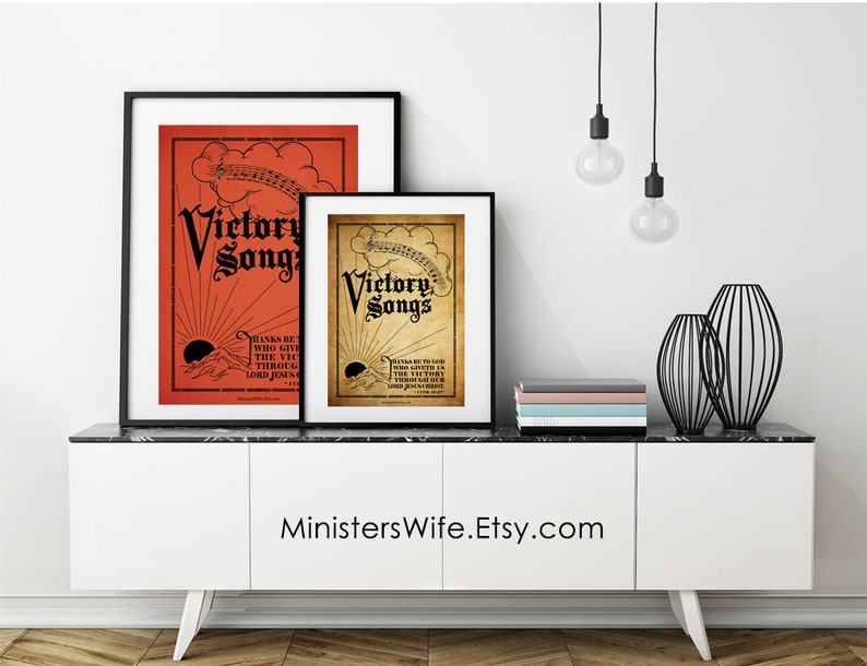 Victory Songs Antique Hymnal Cover Reproduction Printable image 1