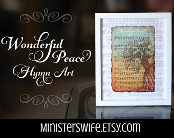 Digital Download - Wonderful Peace Hymn Art Printable