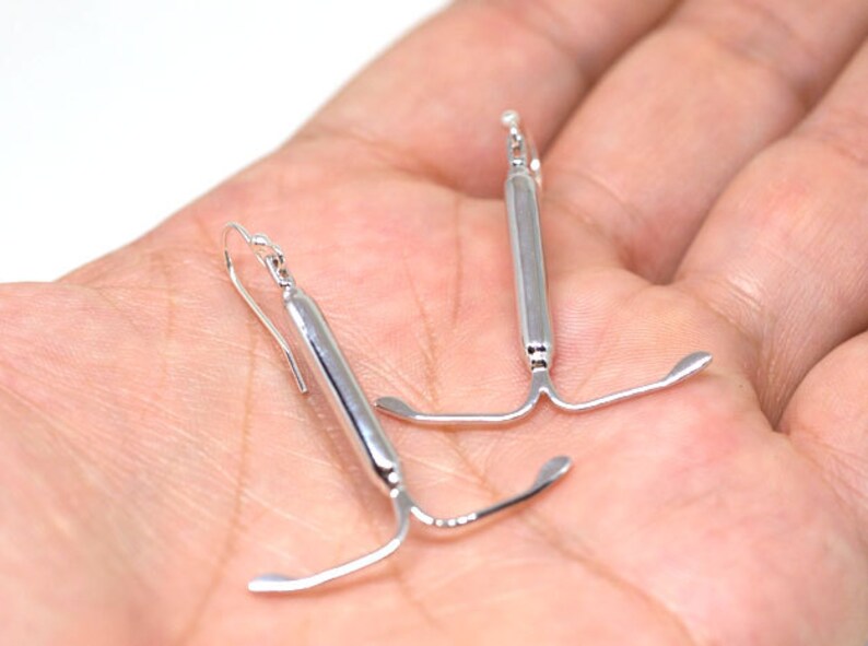 IUD Earrings  match your IUD pendant Polished .925 Silver