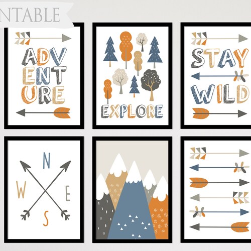 Mountain Nursery Wall Art Toddler Wall Art Boy Room Decor Etsy
