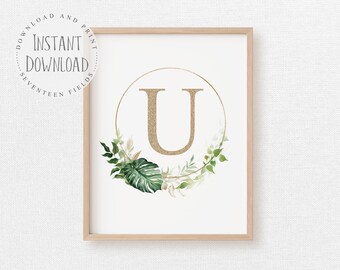 Letter U Name Art Etsy